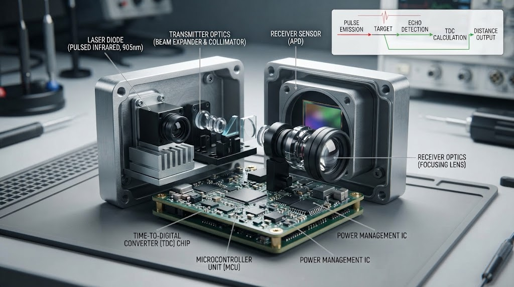 Laser rangefinder module internal components